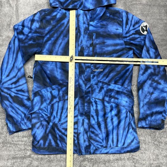 Volcom Fifty Fifty Men’s Small Blue Black Tie Dye Snowboarding Jacket Waterproof - Picture 8 of 12